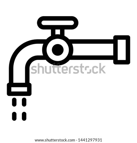 Water tap icon. Outline water tap vector icon for web design isolated on white background