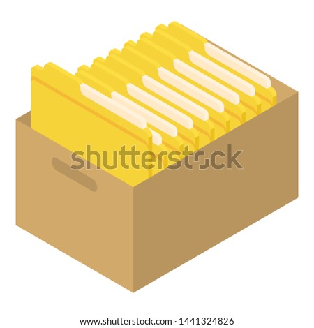 Archive folder icon. Isometric of archive folder vector icon for web design isolated on white background