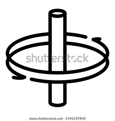 Rotation around axis icon. Outline rotation around axis vector icon for web design isolated on white background