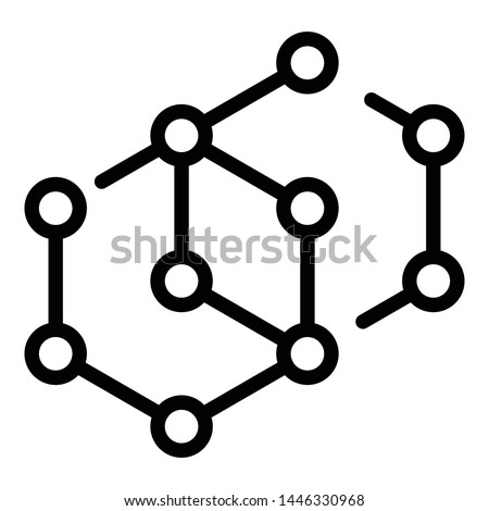 Molecular compound icon. Outline molecular compound vector icon for web design isolated on white background