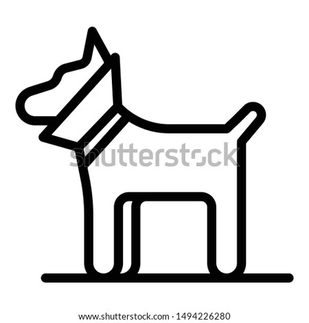 Dog with a neck brace icon. Outline dog with a neck brace vector icon for web design isolated on white background