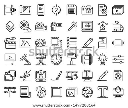 Editor icons set. Outline set of editor vector icons for web design isolated on white background