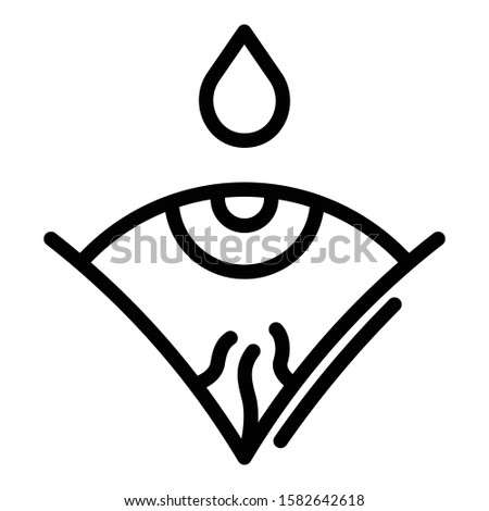 Drop over the eye icon. Outline drop over the eye vector icon for web design isolated on white background