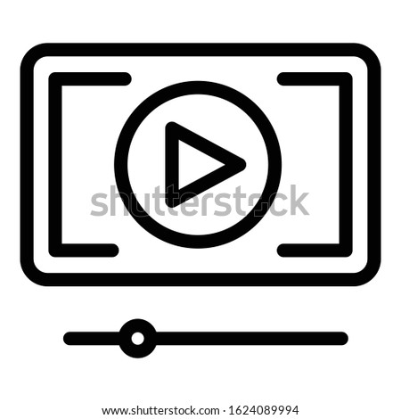 Video player icon. Outline video player vector icon for web design isolated on white background