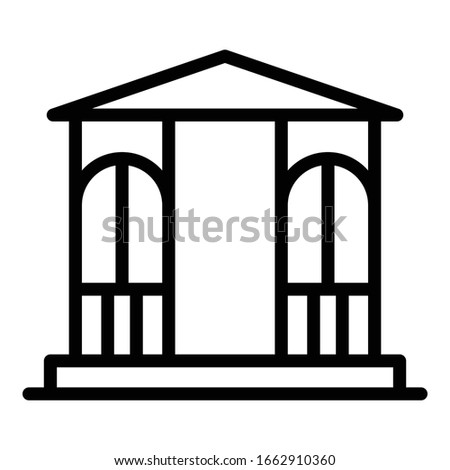 Gazebo furniture icon. Outline gazebo furniture vector icon for web design isolated on white background