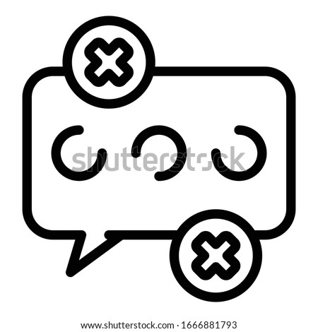 Fake news chat icon. Outline fake news chat vector icon for web design isolated on white background