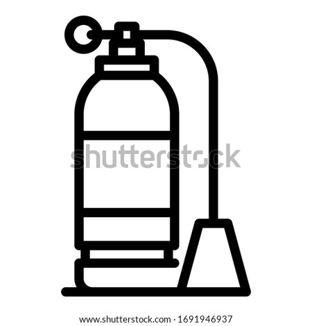 Fire extinguisher protection icon. Outline fire extinguisher protection vector icon for web design isolated on white background