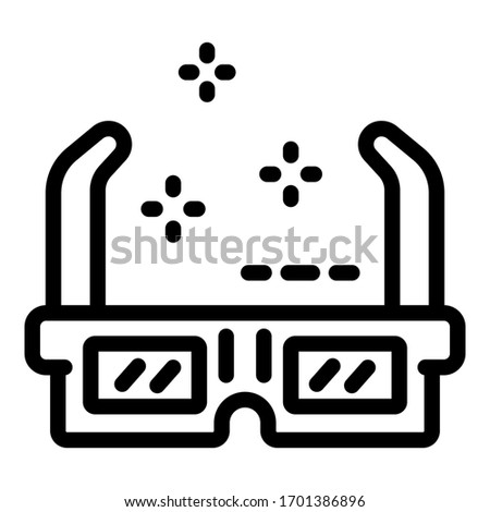 Movie glasses icon. Outline movie glasses vector icon for web design isolated on white background