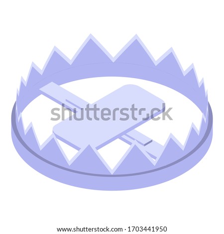 Animal metal trap icon. Isometric of animal metal trap vector icon for web design isolated on white background