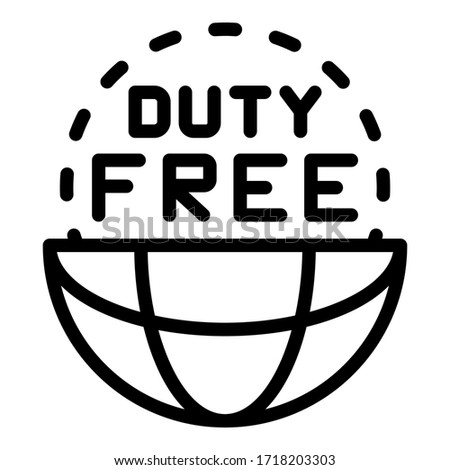 Global duty free icon. Outline global duty free vector icon for web design isolated on white background