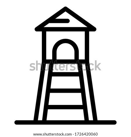 Safari tower icon. Outline safari tower vector icon for web design isolated on white background