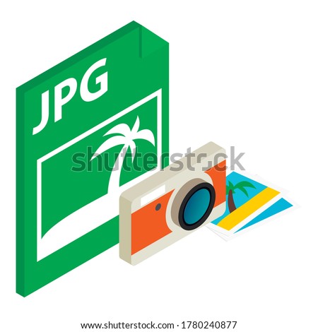 Jpg file icon. Isometric illustration of jpg file vector icon for web