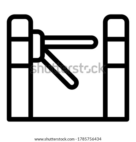 Entrance turnstile icon. Outline entrance turnstile vector icon for web design isolated on white background