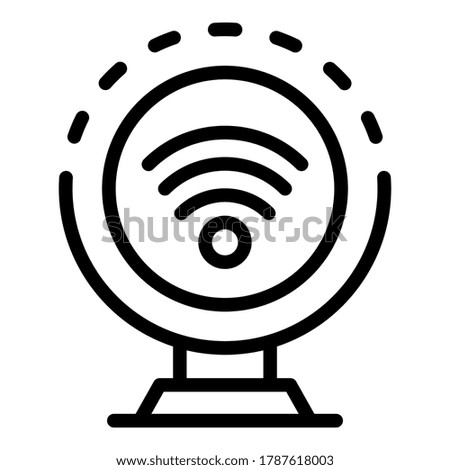 Wifi remote access icon. Outline wifi remote access vector icon for web design isolated on white background