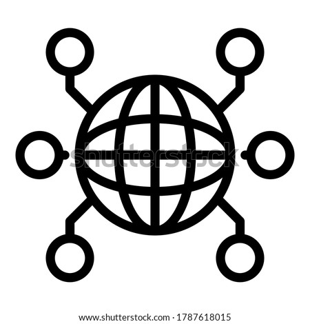 International remote access icon. Outline international remote access vector icon for web design isolated on white background