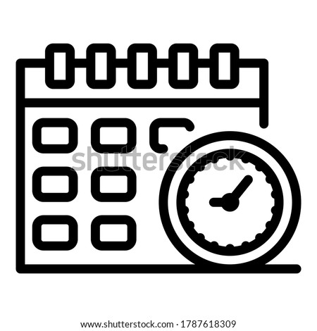 Operating system update calendar icon. Outline operating system update calendar vector icon for web design isolated on white background