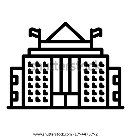 Parliament building icon. Outline parliament building vector icon for web design isolated on white background