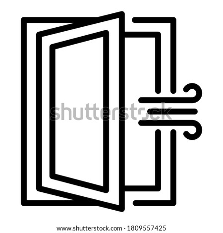 Room ventilation icon. Outline room ventilation vector icon for web design isolated on white background Imagine de stoc © 