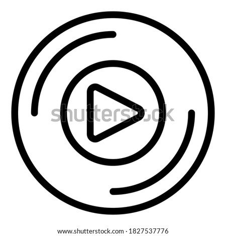 Playlist play icon. Outline playlist play vector icon for web design isolated on white background