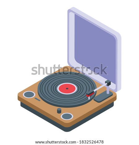 Weekend vinyl player icon. Isometric of weekend vinyl player vector icon for web design isolated on white background