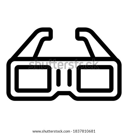 Cinema glasses icon. Outline cinema glasses vector icon for web design isolated on white background