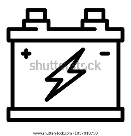 Power car battery icon. Outline power car battery vector icon for web design isolated on white background