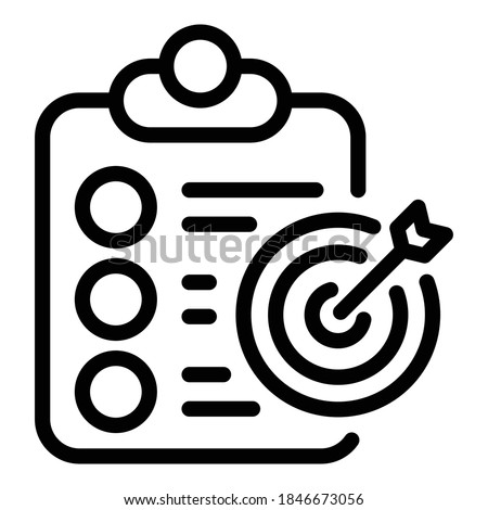Assignment target icon. Outline assignment target vector icon for web design isolated on white background