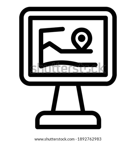 City map point icon. Outline city map point vector icon for web design isolated on white background