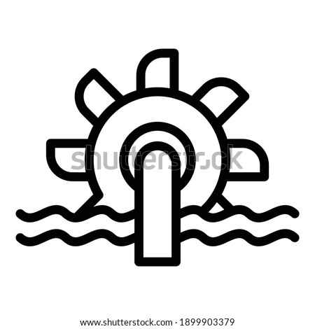 Hydro power wheel icon. Outline hydro power wheel vector icon for web design isolated on white background