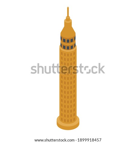 Egypt tower icon. Isometric of Egypt tower vector icon for web design isolated on white background