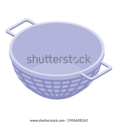 Steel sieve icon. Isometric of steel sieve vector icon for web design isolated on white background