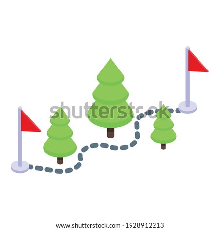 Itinerary route icon. Isometric of itinerary route vector icon for web design isolated on white background