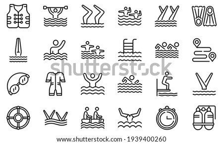 Synchronized swimming icon. Outline synchronized swimming vector icon for web design isolated on white background