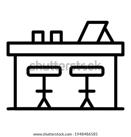 Clients bar counter icon. Outline Clients bar counter vector icon for web design isolated on white background