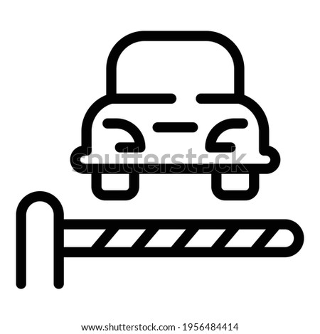 Parking barrier car icon. Outline parking barrier car vector icon for web design isolated on white background