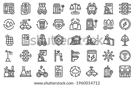 Accessible environment icons set. Outline set of Accessible environment vector icons for web design isolated on white background Stock foto © 