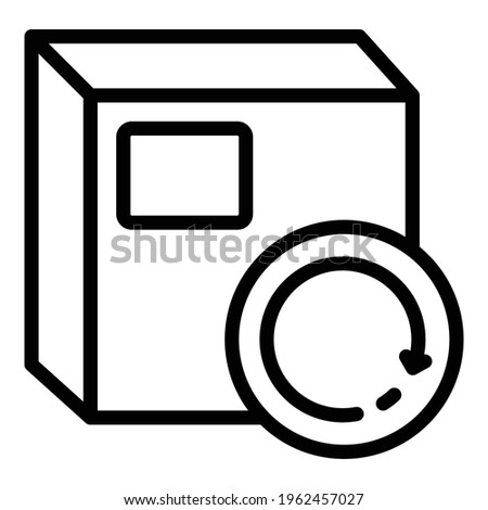 Replace parcel icon. Outline Replace parcel vector icon for web design isolated on white background