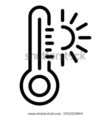 Hot summer icon. Outline Hot summer vector icon for web design isolated on white background