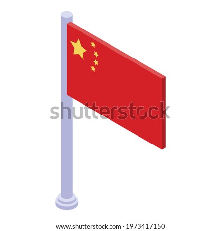 Trade war China flag icon. Isometric of trade war China flag vector icon for web design isolated on white background