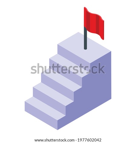 Successful career stairs icon. Isometric of Successful career stairs vector icon for web design isolated on white background