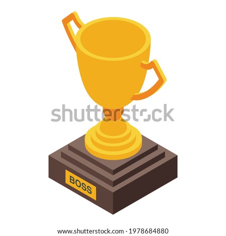 Successful career gold cup icon. Isometric of Successful career gold cup vector icon for web design isolated on white background