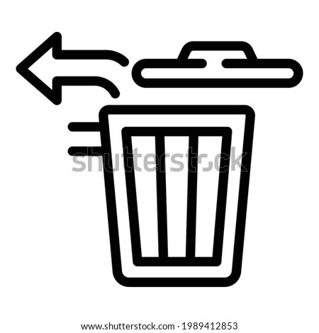 Restore trash bin icon. Outline Restore trash bin vector icon for web design isolated on white background