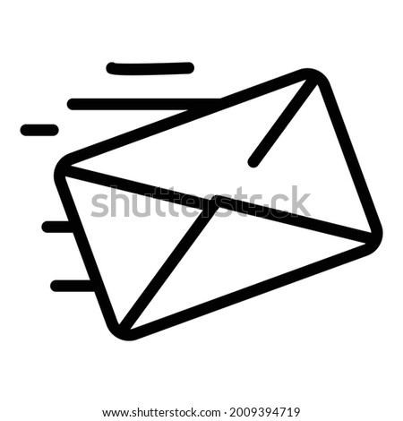 Fast mail icon outline vector. Email message. Sent delivery sms