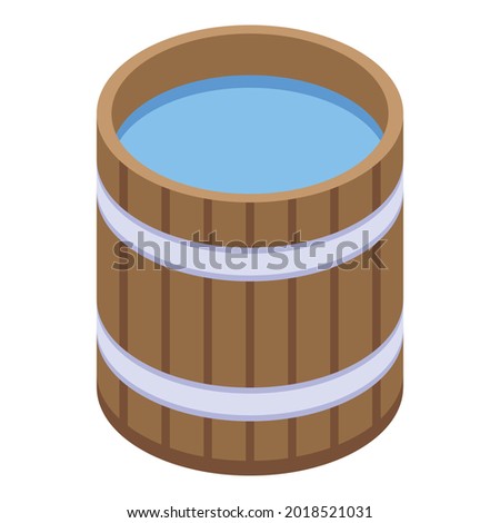 Sauna water bucket icon. Isometric of sauna water bucket vector icon for web design isolated on white background