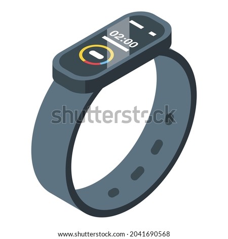 Fitness bracelet icon isometric vector. Smart digital. Watch device