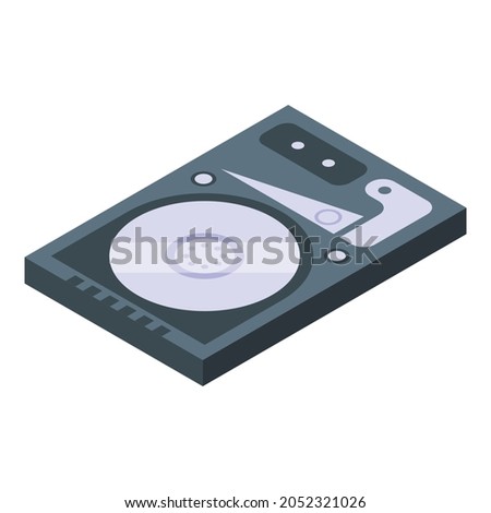 HDD icon isometric vector. Computer hard drive. Hdd hardware device