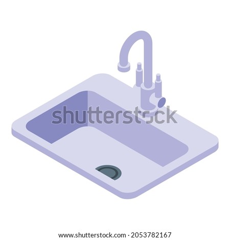 Kitchen sink icon. Isometric of Kitchen sink vector icon for web design isolated on white background