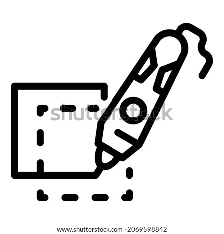 3d laser pen icon. Outline 3d laser pen vector icon for web design isolated on white background