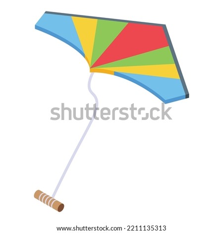 Kid kite icon isometric vector. Sky fly. Wind flying