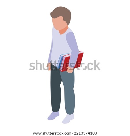 Boy syndrome down icon isometric vector. Child health. Mental genetic